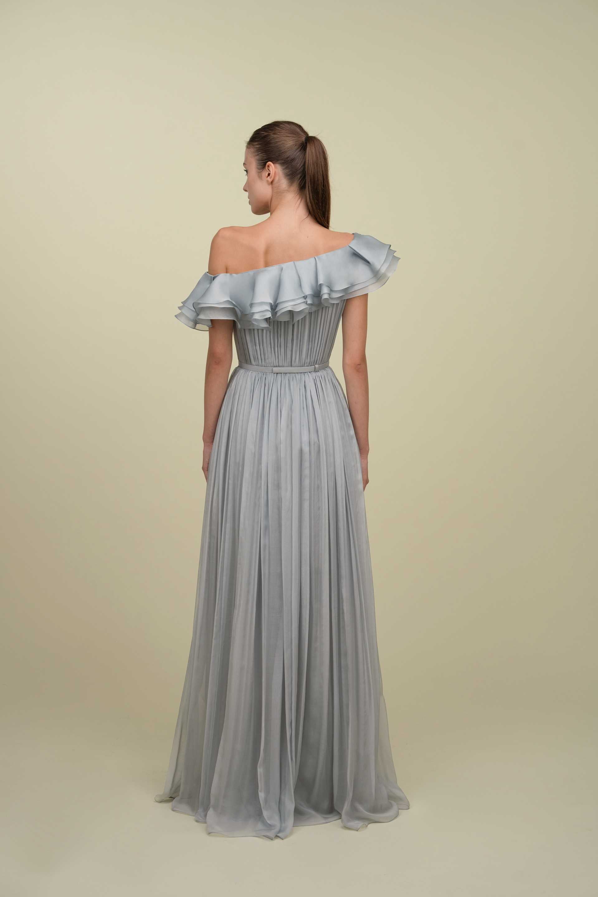 Soft Draped Mousseline Gown