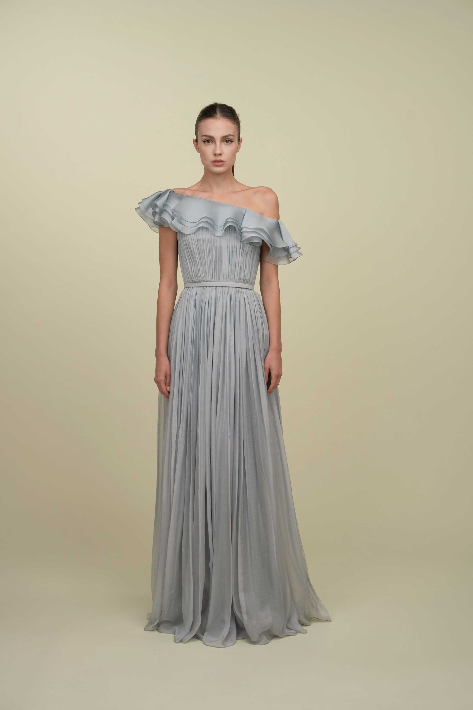 Soft Draped Mousseline Gown