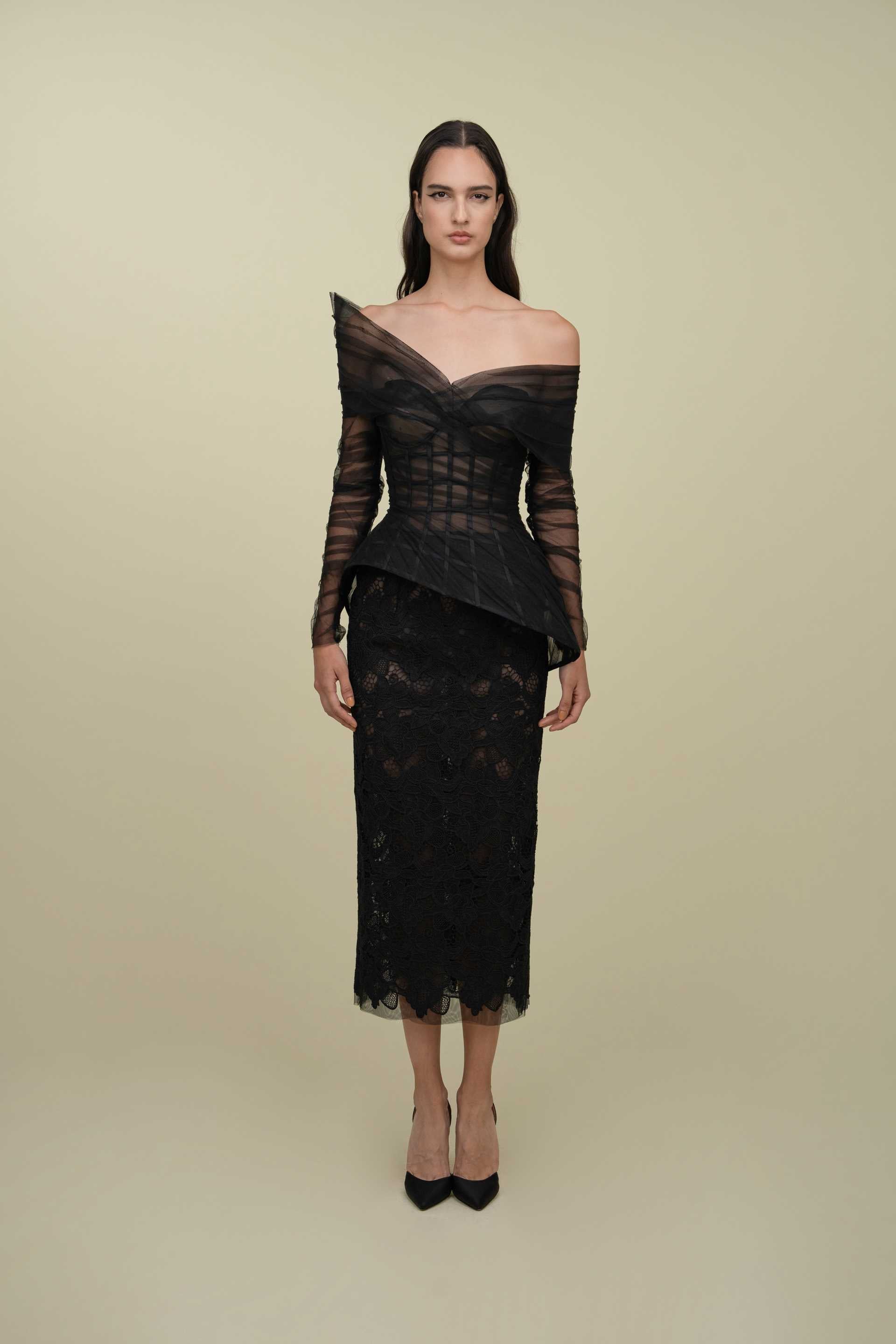 Structured Corset With Lace Skirt