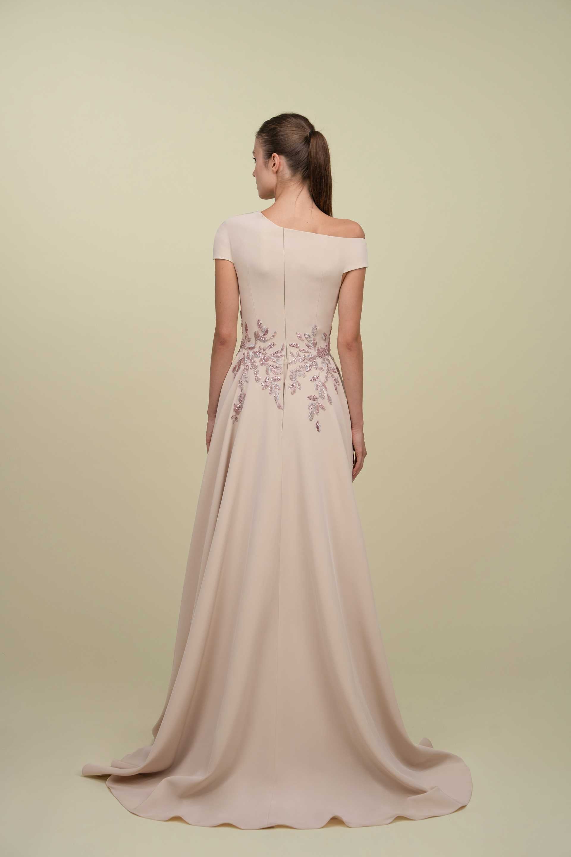Asymmetrical Gown With Overskirt