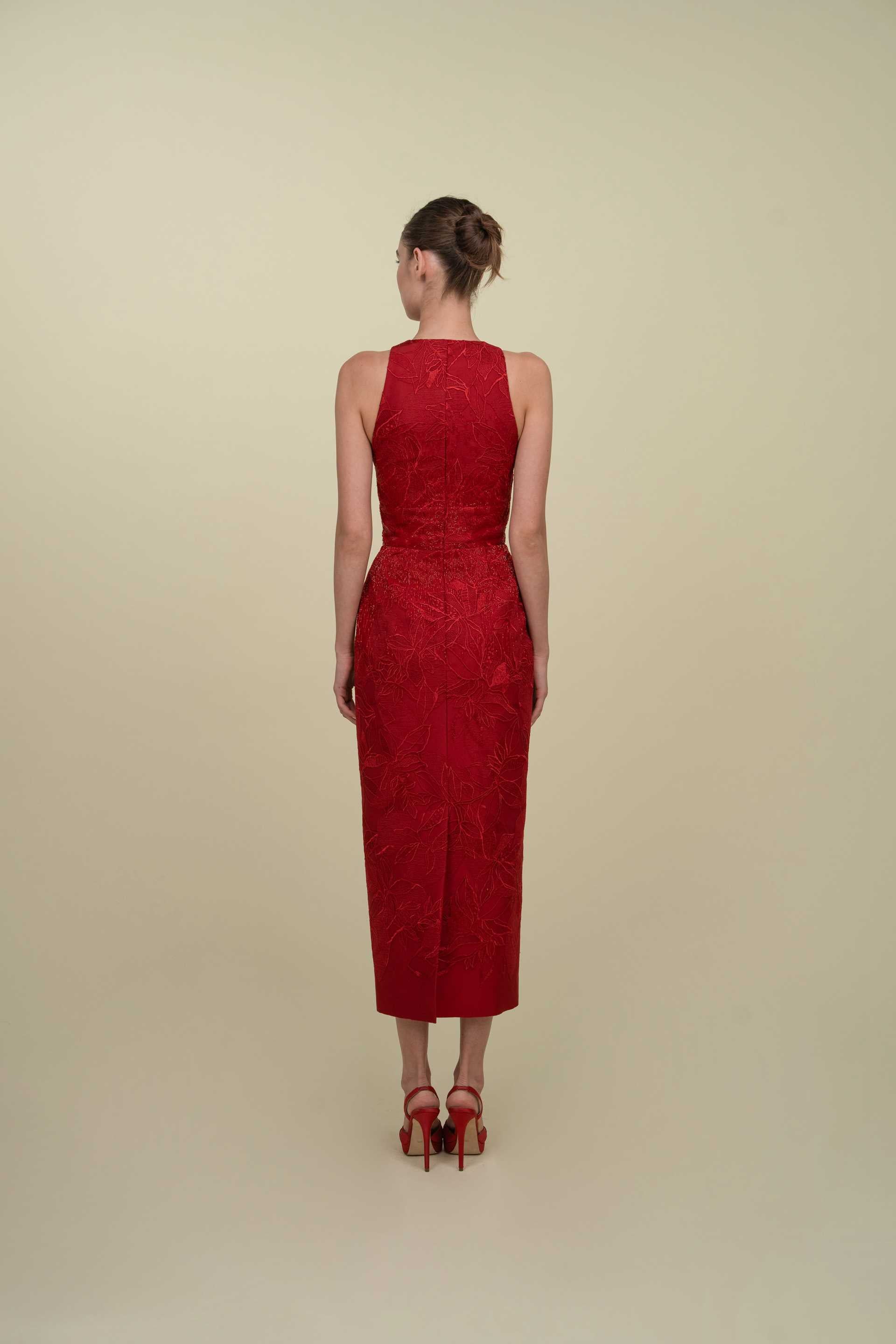 Lace Dress With Cascading Beadworks