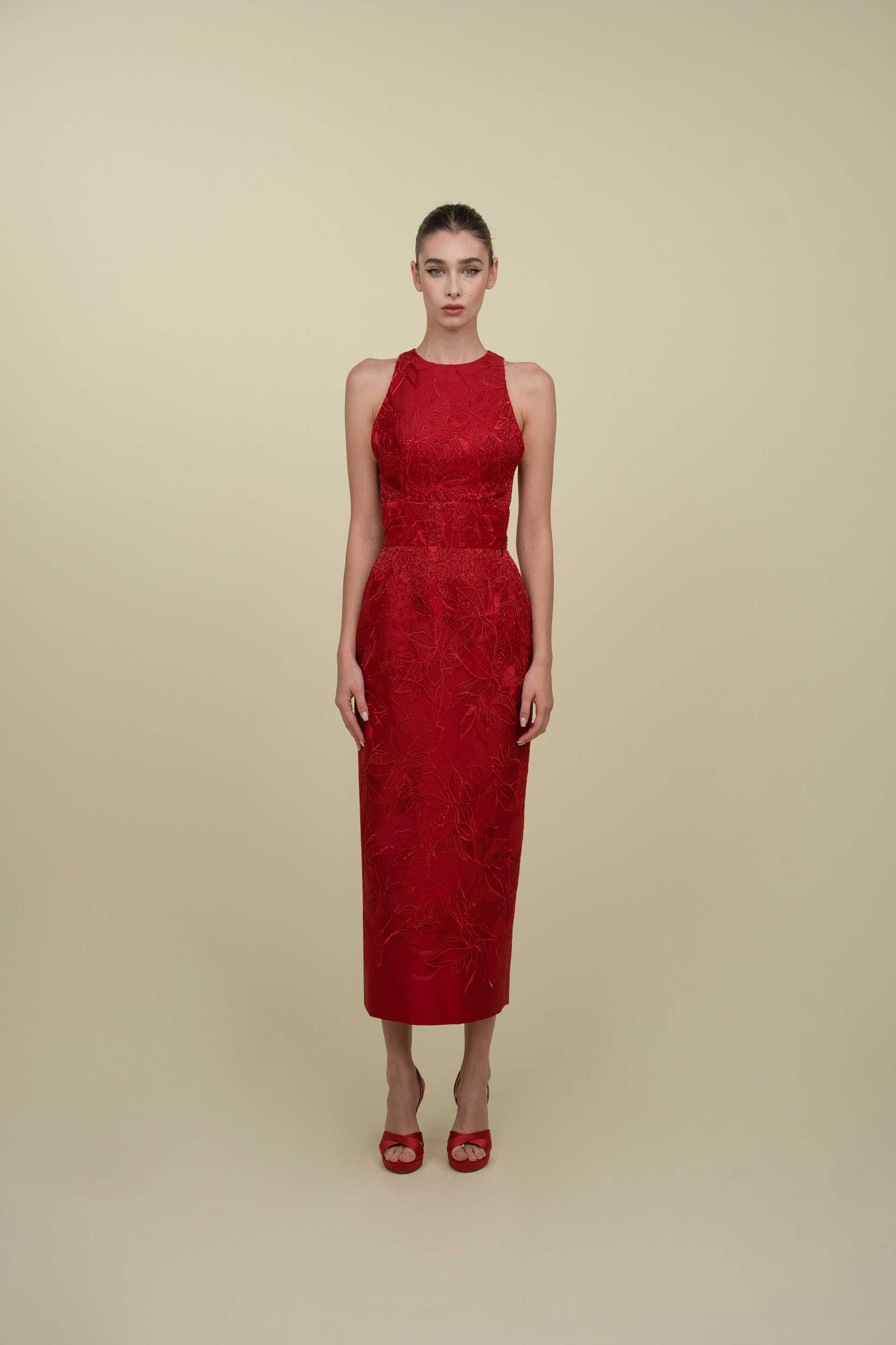 Lace Dress With Cascading Beadworks