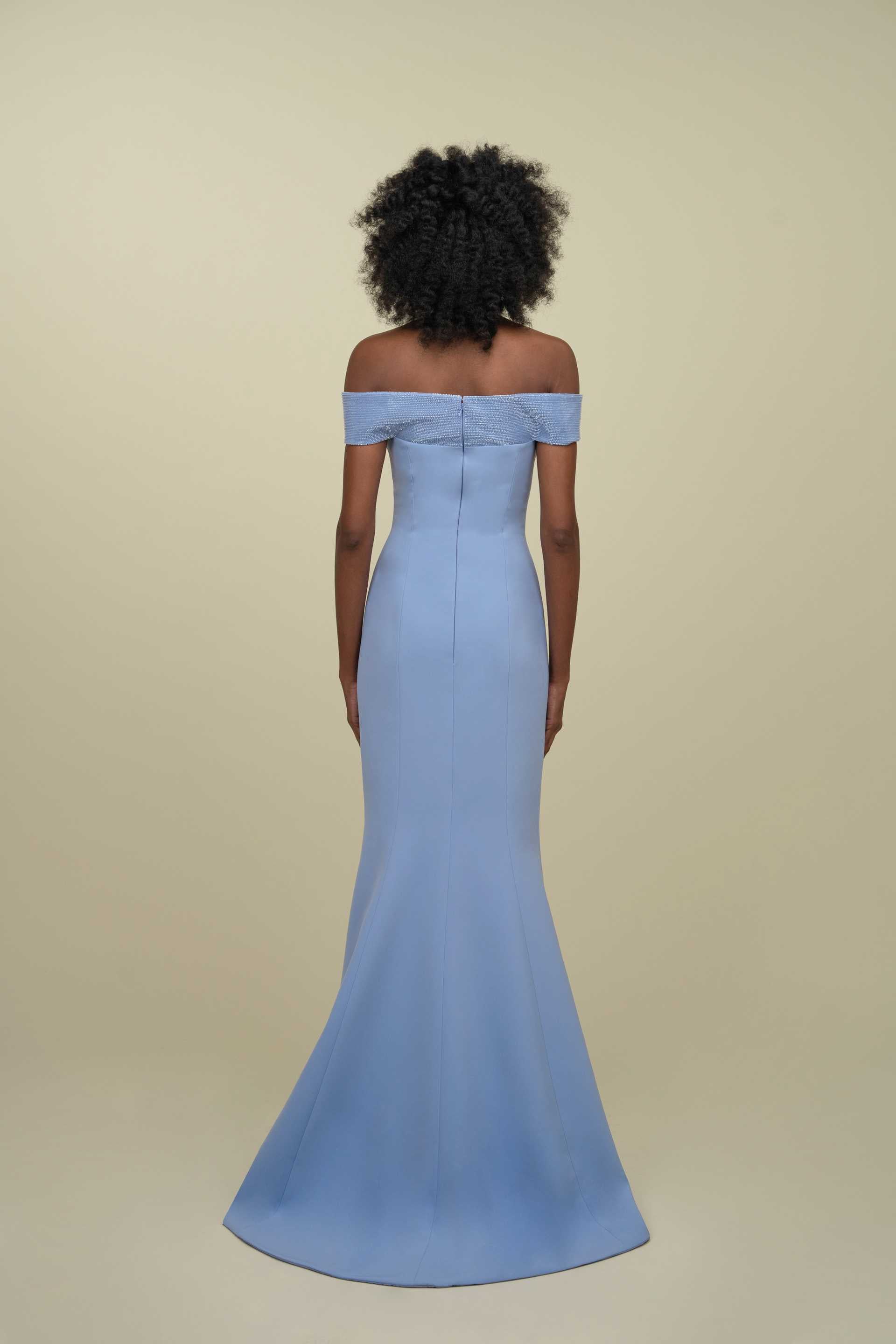 Mermaid Gown With Fully Beaded Off-Shoulder