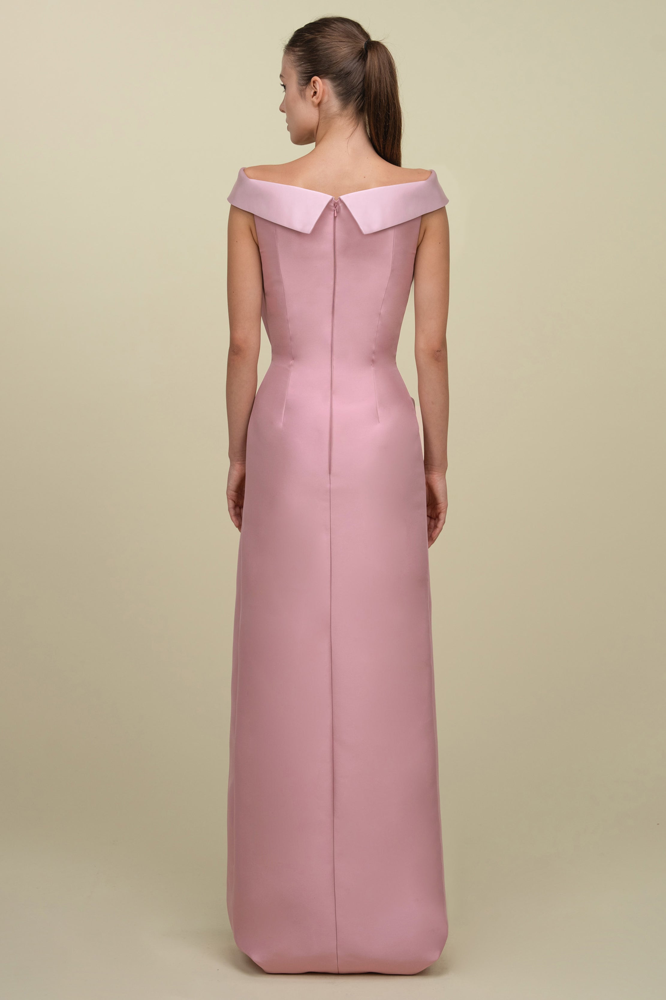 Off-Shoulder With Draped Panel Gown