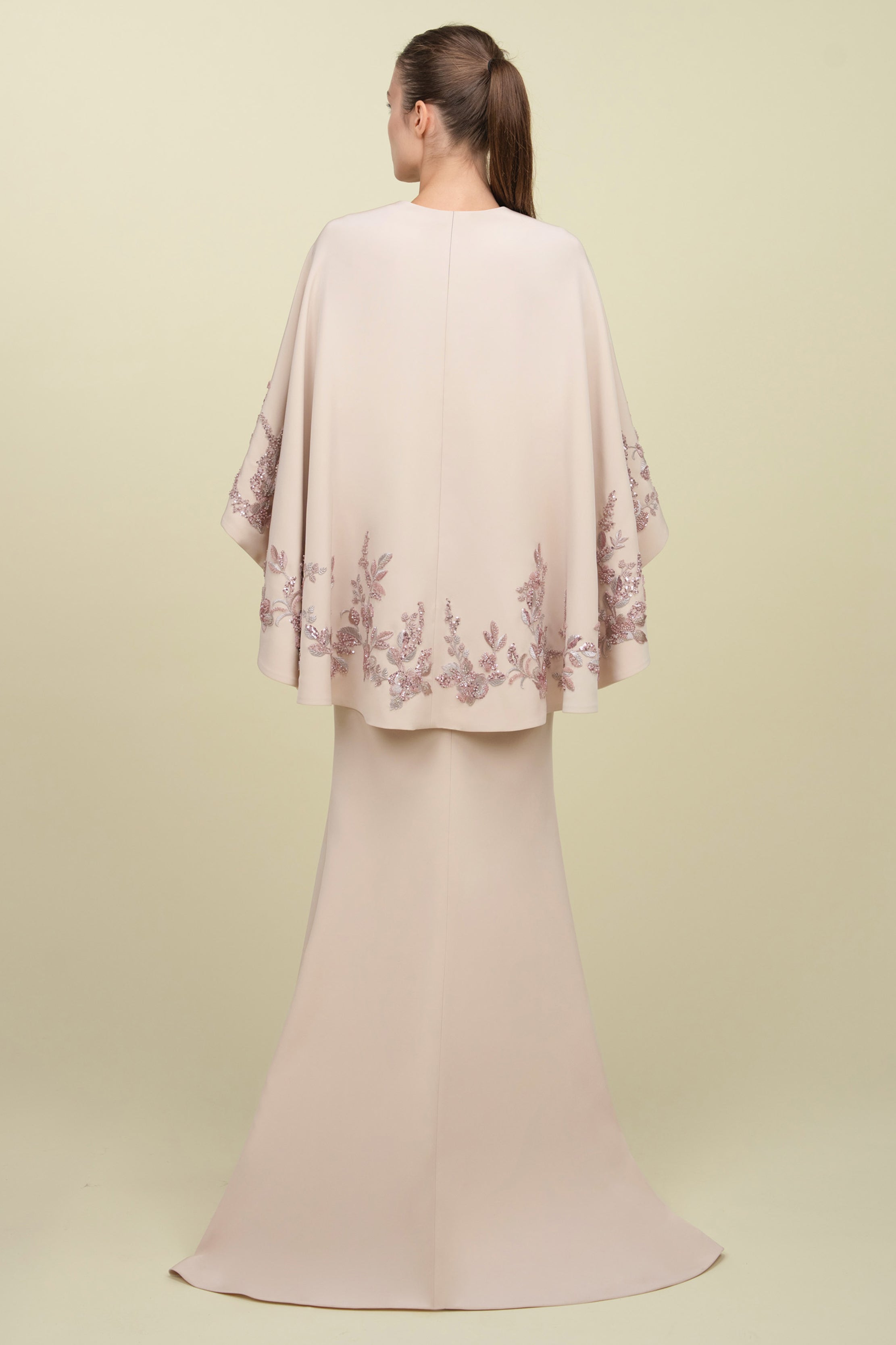 Mermaid Gown With Cape Sleeves