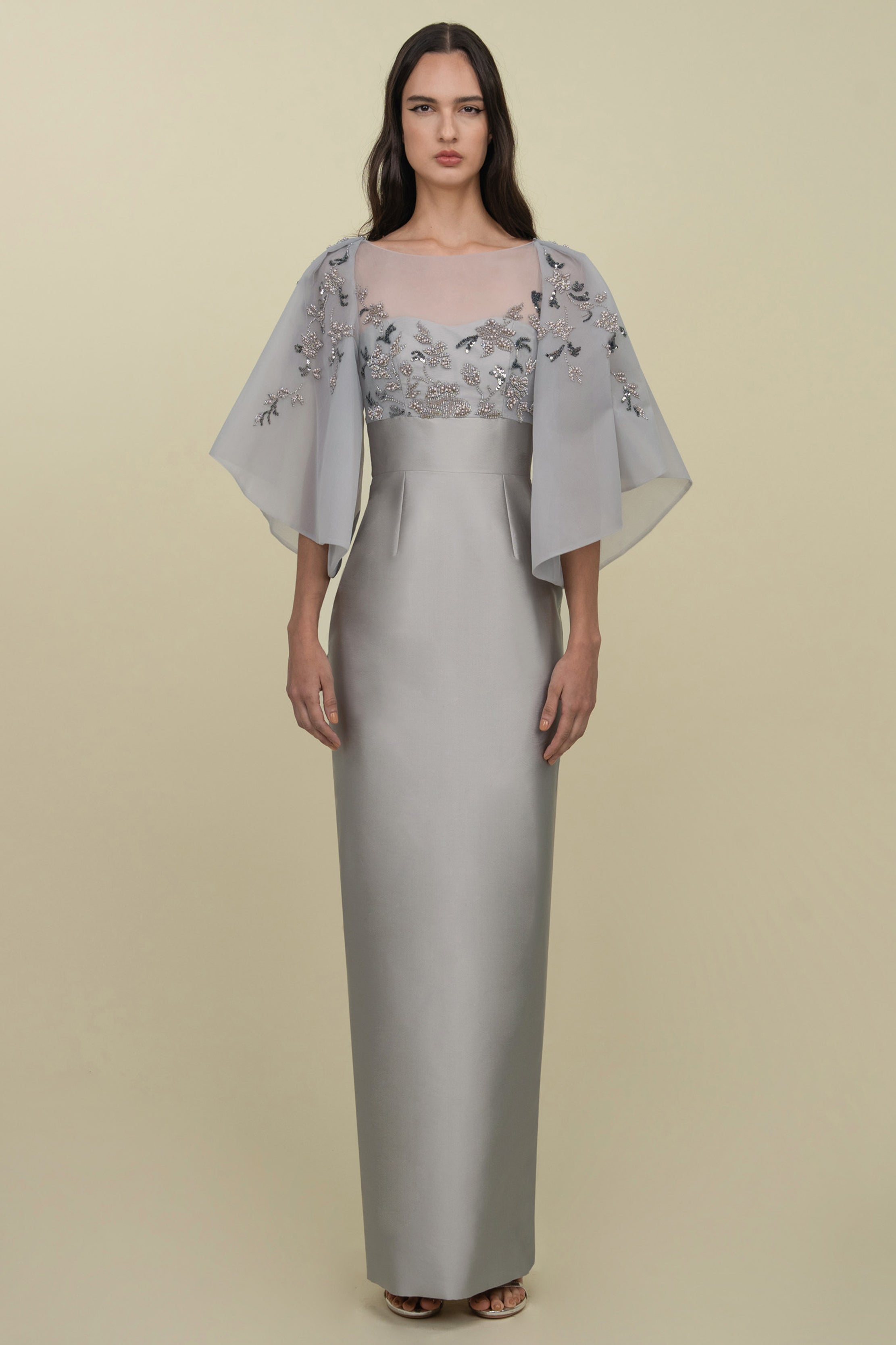 Tubino Gown With Beaded Bodice