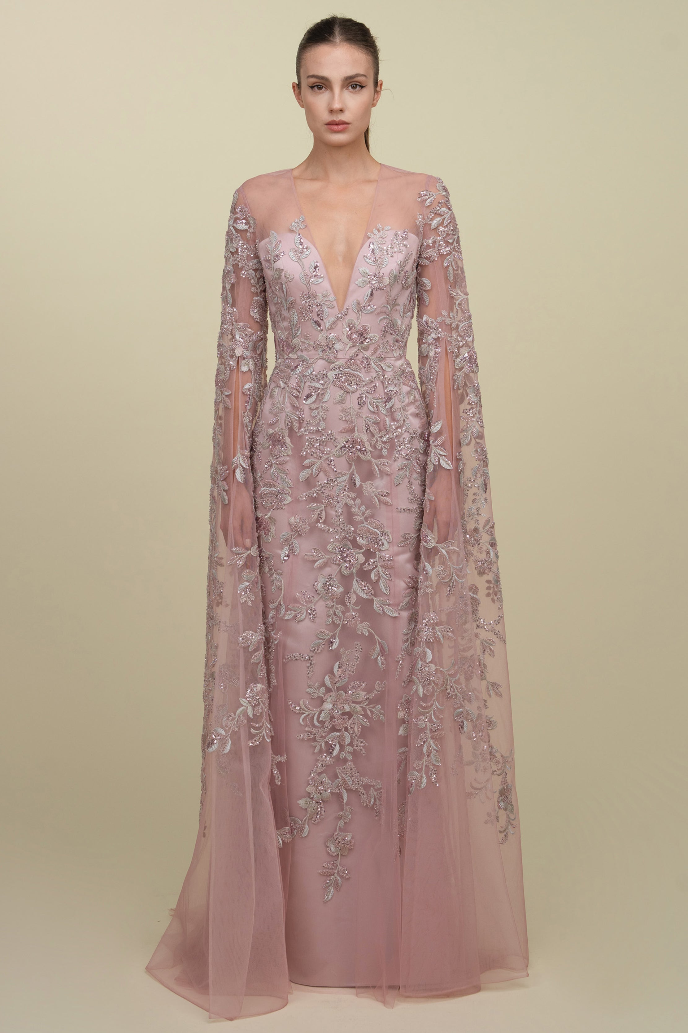Fully Embroidered Mermaid Gown