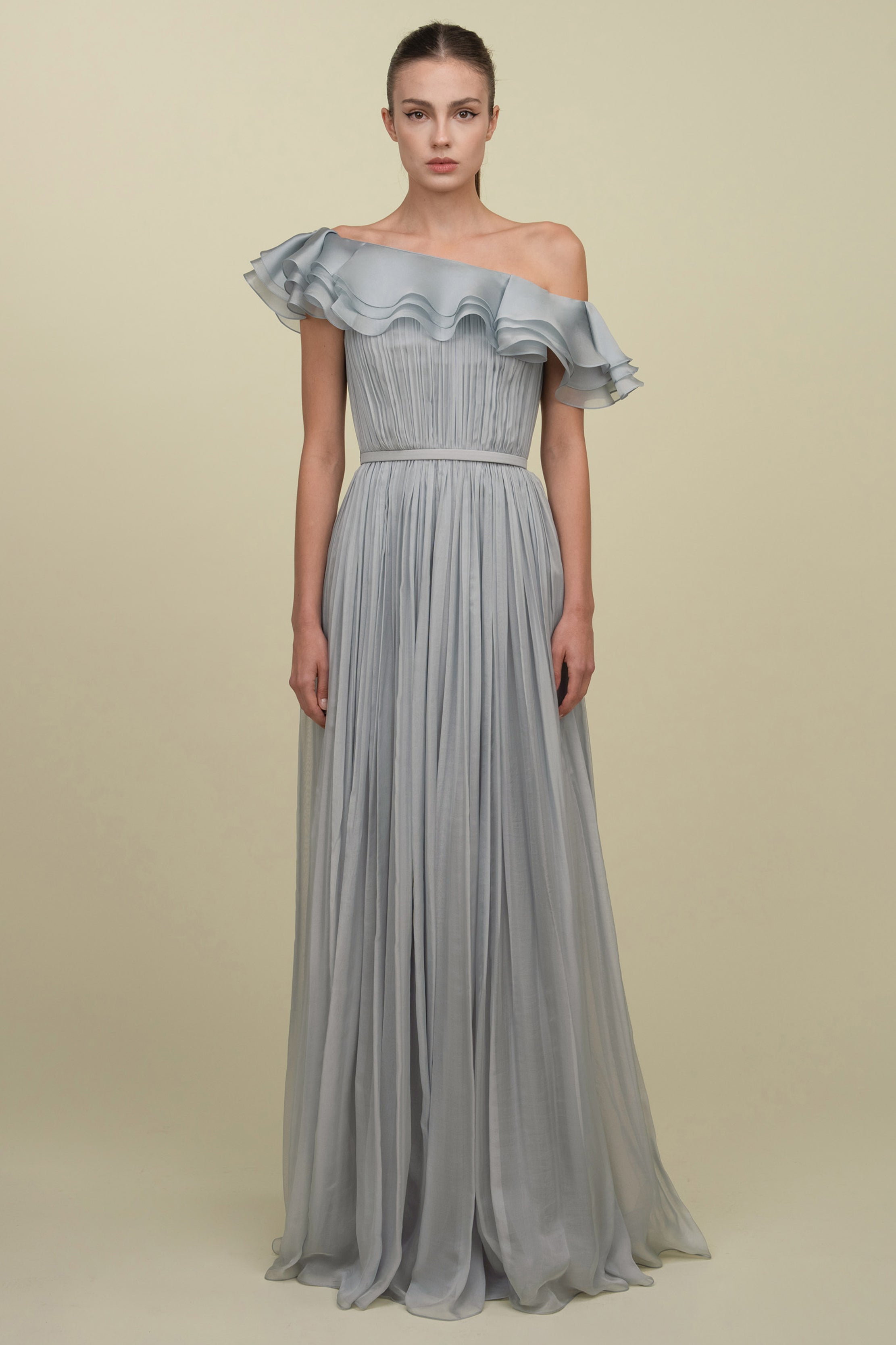 Soft Draped Mousseline Gown