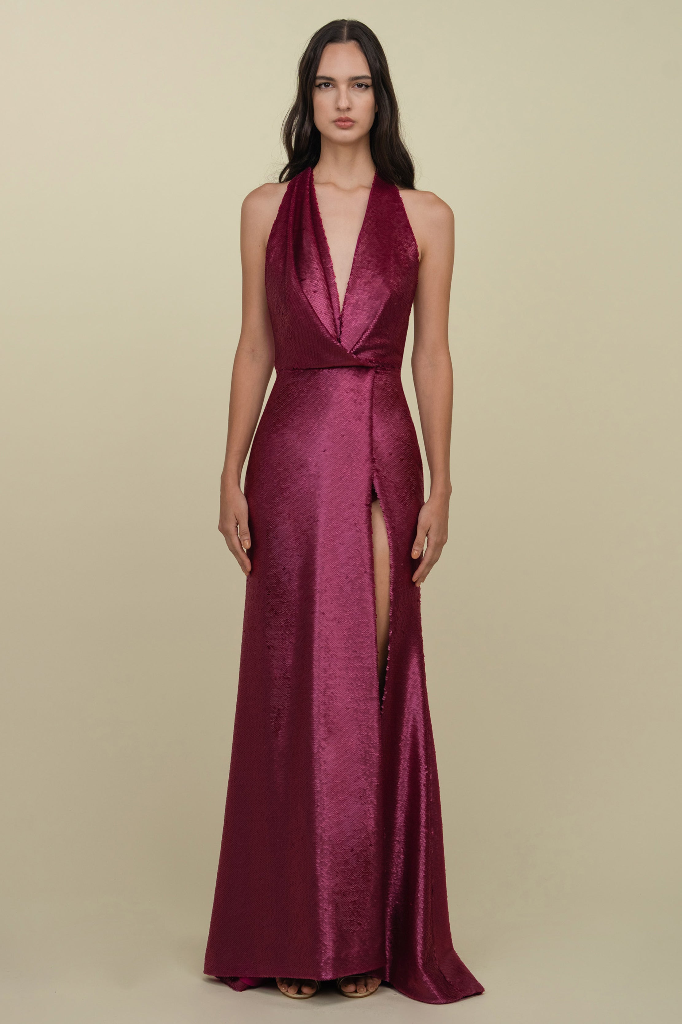 designer halter dress Mermaid Gown - Luxury Evening Flattering Fit Color:Muted Satin Misty Blue WEDTREND Women Black Velvet Luxe Layers
