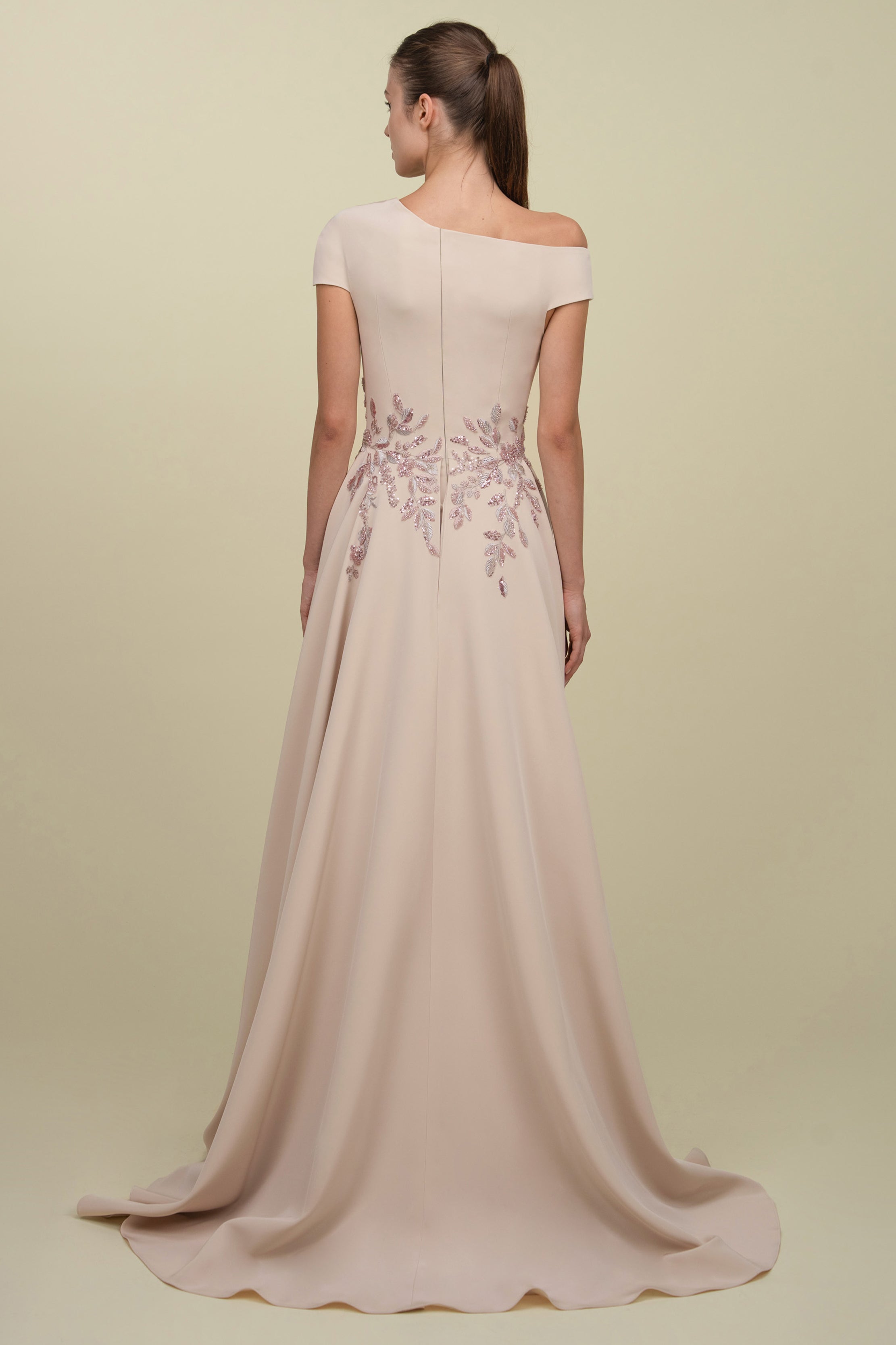 Asymmetrical Gown With Overskirt