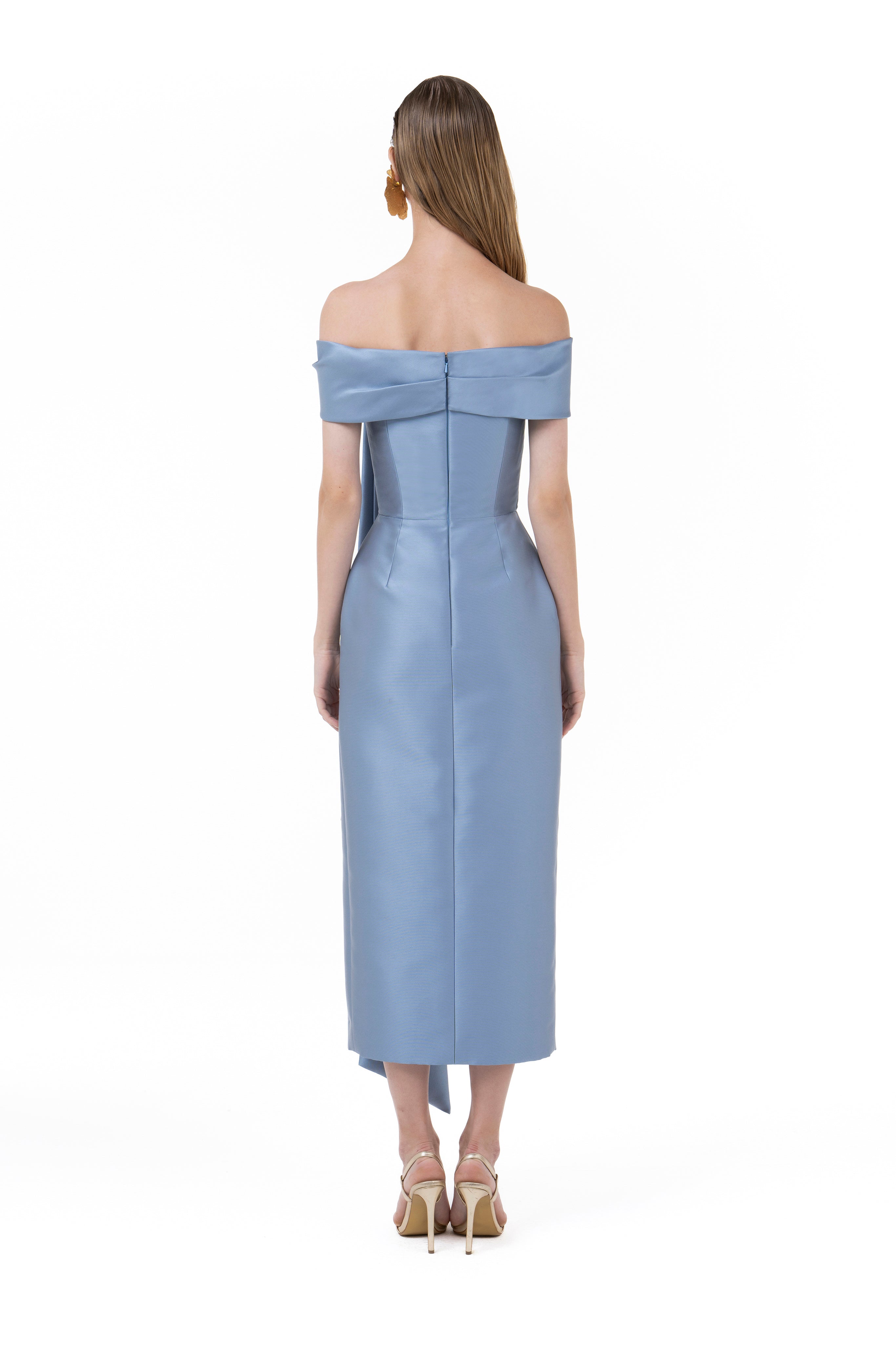 Beaded Tea-Length Midi Dress