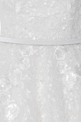 Classy off-shoulders layered tulle wedding dress