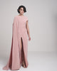 Asymmetrical Draped Gown with Cape