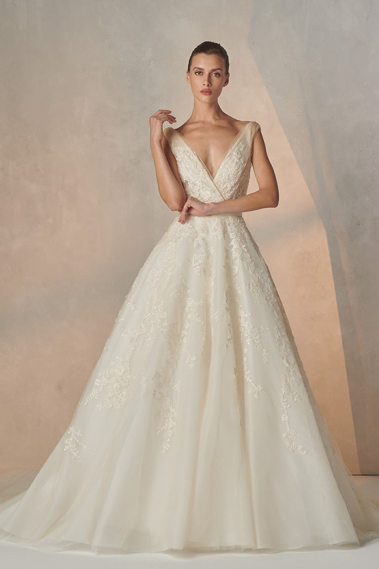 Floral Laced Big Volume Wedding Dress