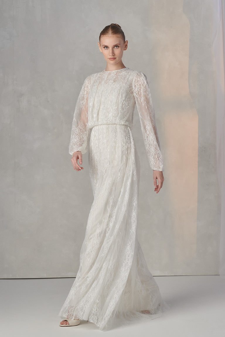 Romantic Lace Sleeves Wedding Dress