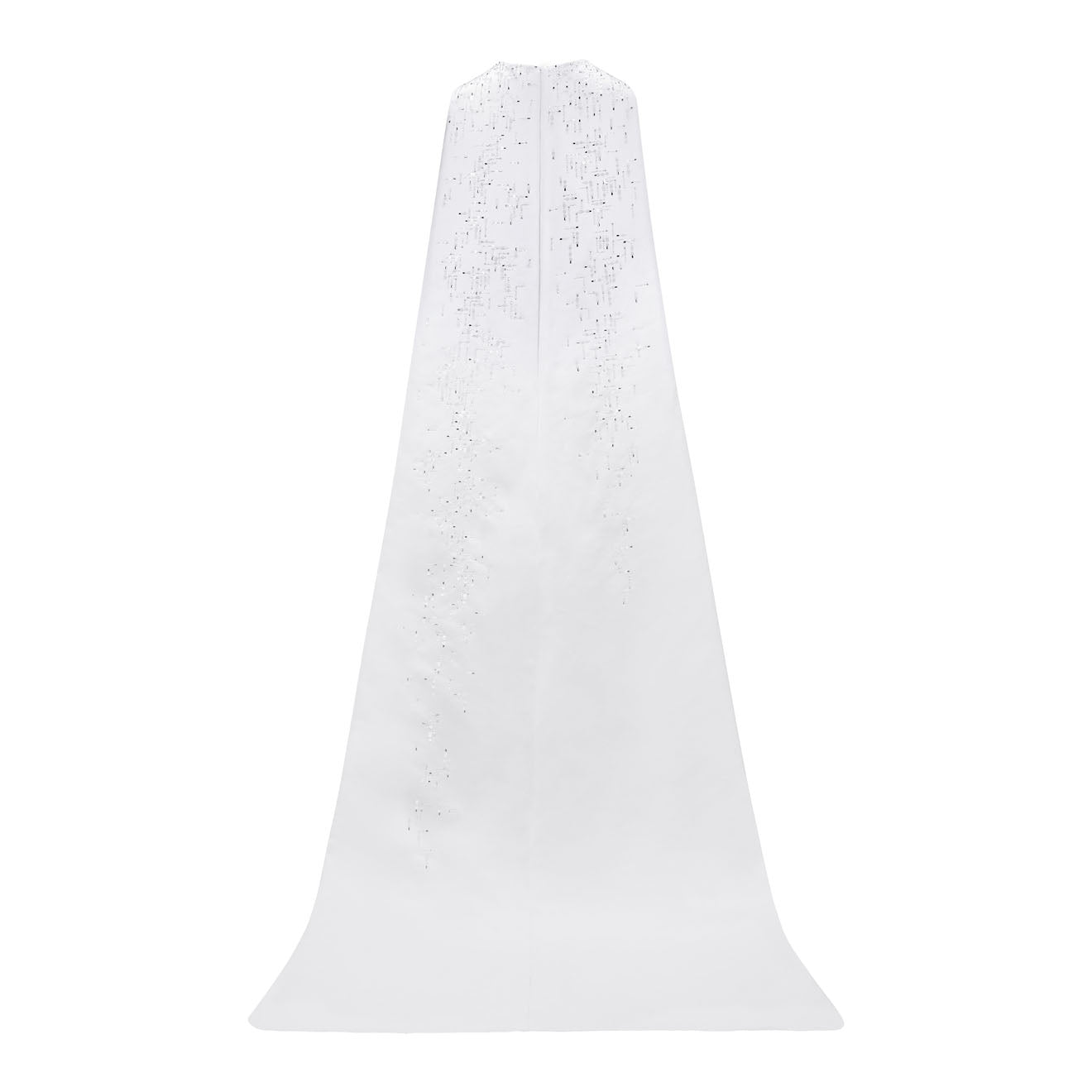 Royal embellished tubino wedding dress with long cape